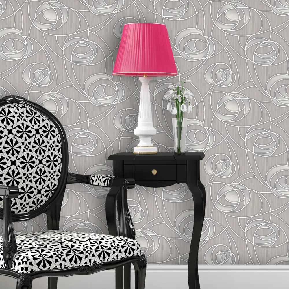 Santreyd Next - бумажные обои серого цвета в стиле неоклассика 82938296 Некст STLM-0038183 - Вид №2