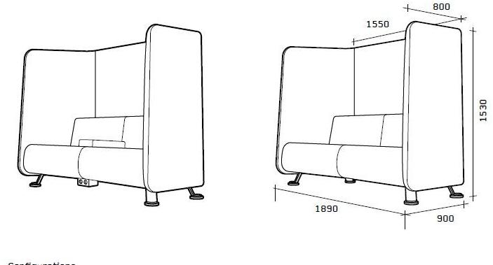 Prooff Акустический офисный островок из ткани для кофе-брейка  004.01  - Вид №2