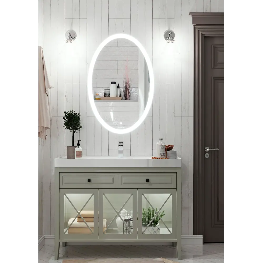 Зеркало для ванной Omega Glass Тип 2 SD372 с подсветкой 60x80 см овальное STLM-2206748