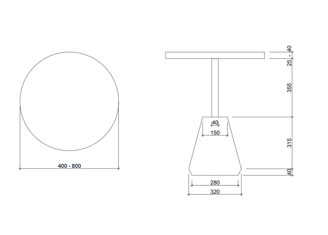 MC-30 Стол для кафе из бетона BET-ON BetOn  - Вид №2