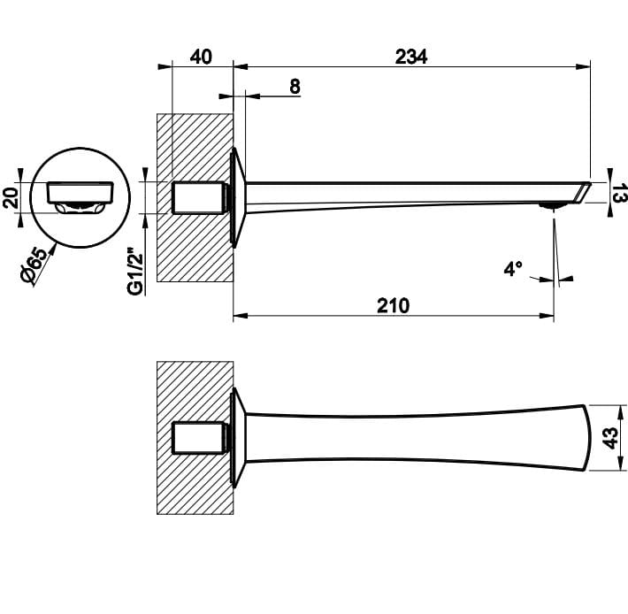 Хромированный латунный дозирующий носик для умывальника Gessi вентилятор ARCH-00117052 - Вид №2