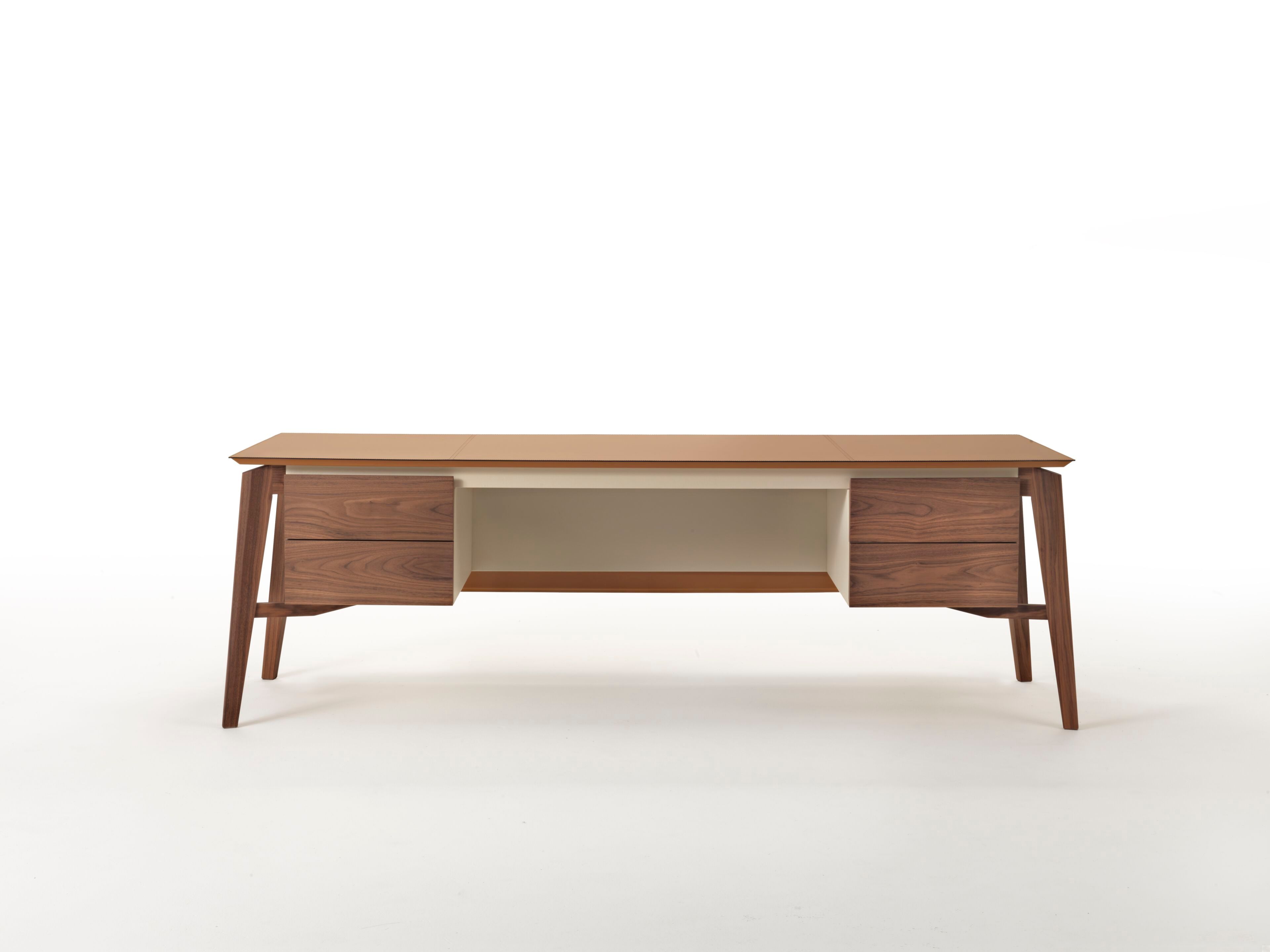 Кожаный деревянный стол с ящиками Casa Covre Naviglio ARCH-00114220 - Вид №1