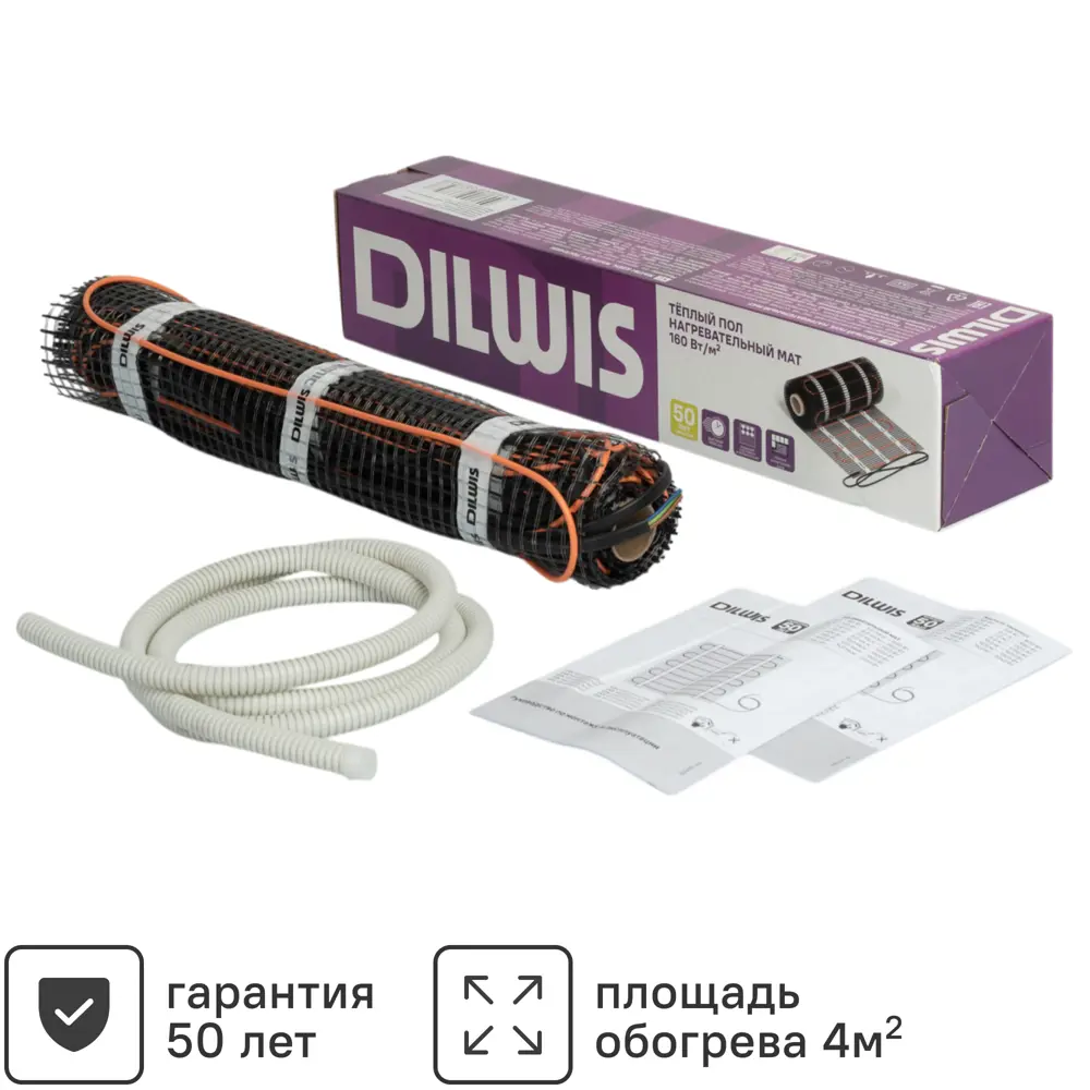 Нагревательный мат для теплого пола DILWIS 4 м2 640 Вт 89398464 STLM-2119247 