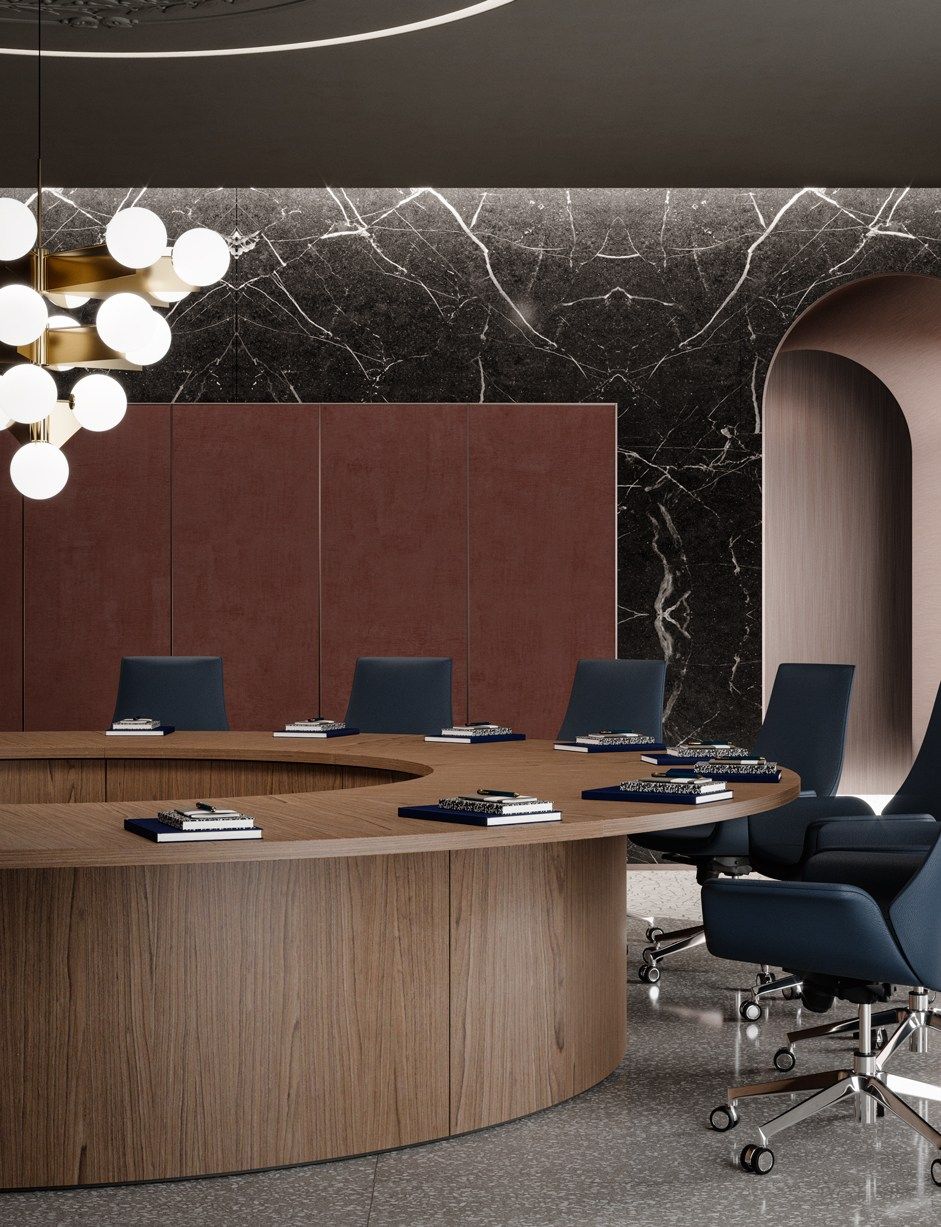 Круглый деревянный стол для совещаний с системой люверсов PROF Bespoke ARCH-00030455 - Вид №3