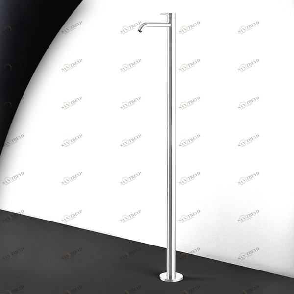 Смеситель для раковины сталь глянцевая с серой ручкой Toki Radomonte TKI7LCIL19