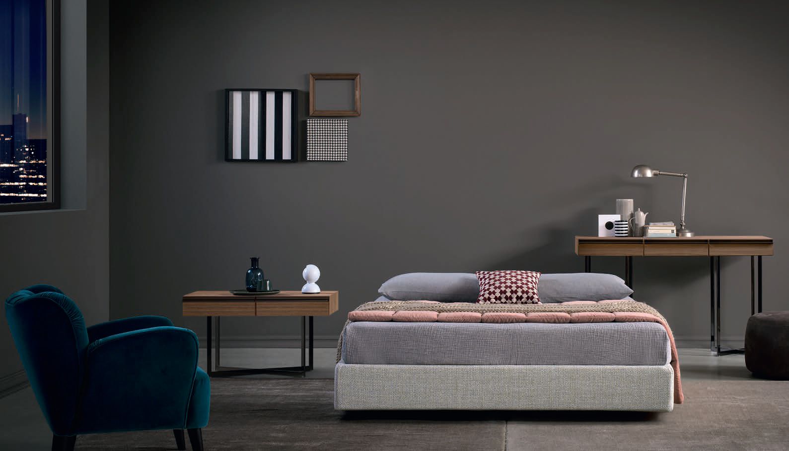 Квадратная прикроватная тумбочка из дерева с ящиками BODEMA профиль ARCH-00046741 - Вид №3