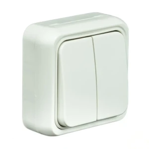 Выключатель LK STANDARD 2 клавиши открытой установки, белый