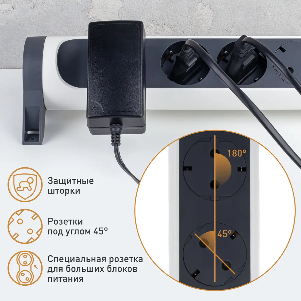 Колодка для удлинителя Legrand Комфорт 3 розетки с заземлением 3680 Вт цвет белый/черный STLM-2042129 - Вид №6