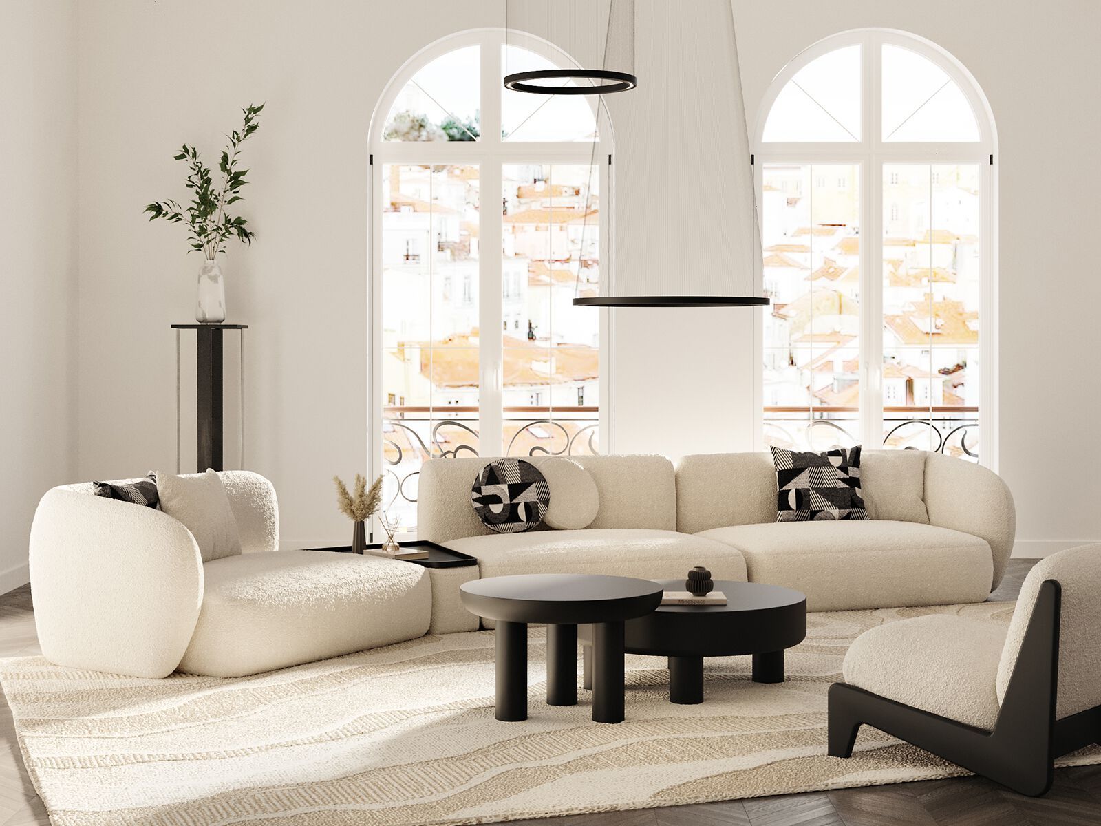 Деревянный низкий круглый журнальный столик ANA ROQUE INTERIORS ARCH-00096474 - Вид №1