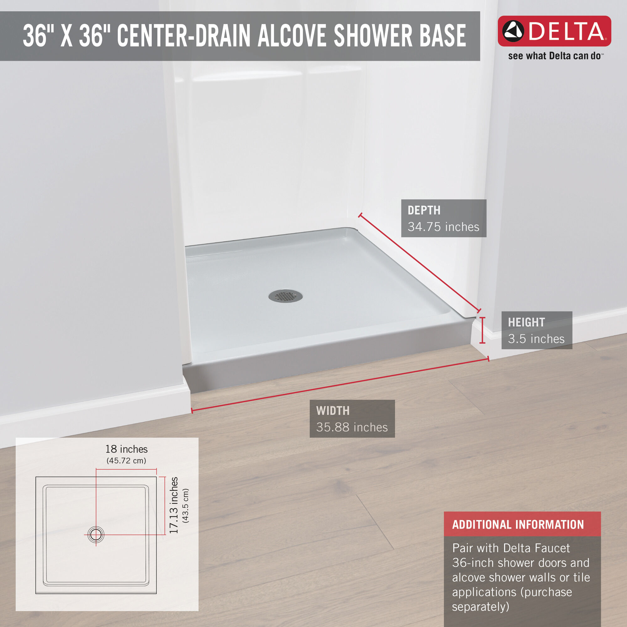 Душевая кабина 36 "X 36" Delta Faucet 40054 - Вид №2