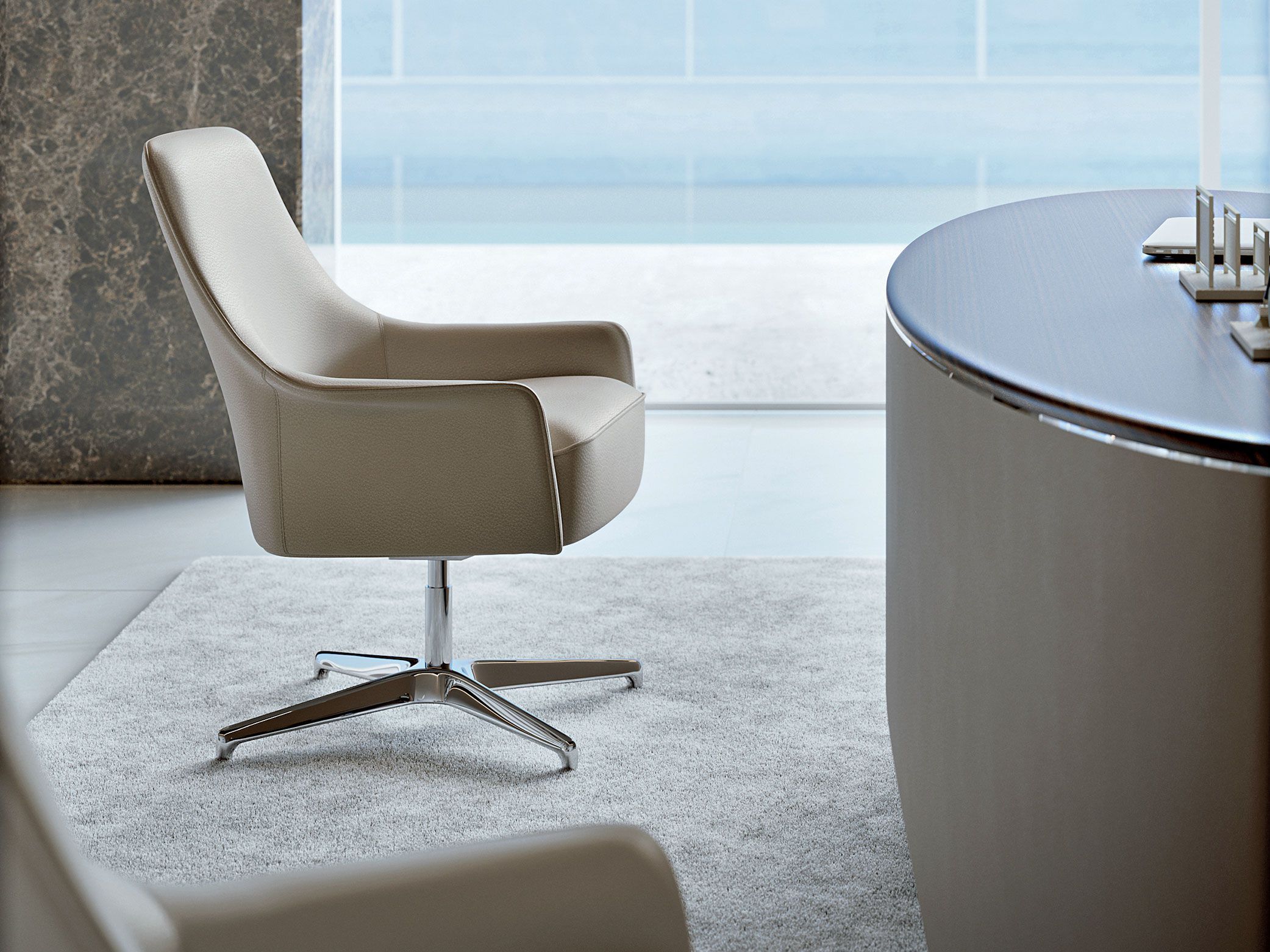 Вращающееся кресло с подлокотниками Longhi Blooming ARCH-00107511