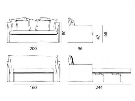 Раскладной диван-кровать из ткани Gervasoni Ghost ARCH-00080939 - Вид №12