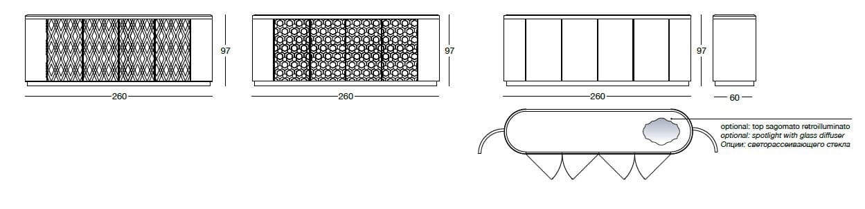 Кожаный шкаф со встроенным освещением Longhi Loveluxe ARCH-00088301 - Вид №3