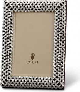 10575442 L’Objet Фоторамка 20х25см "Плетение" (платиновое покрытие) п/к Латунь