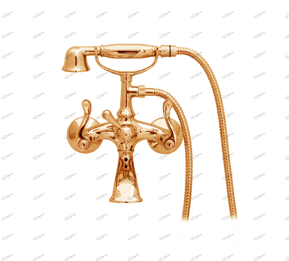 Gentry Home Смеситель для умывальника на три отверстия с выдвижным краном Tiffany Dark gold GH102752