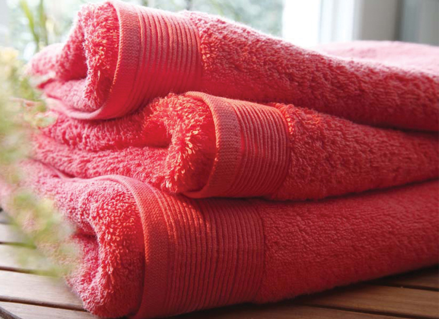 TOW_UNI_CA_55 Полотенце 55/110 capucine ярко-красный хлопок 600гр/м2 Blanc des Vosges Santreyd 