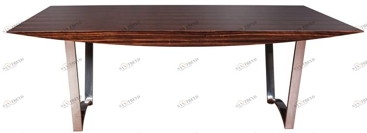 Stylish Club Прямоугольный обеденный стол из нержавеющей стали и дерева Oceanus Scf.o11