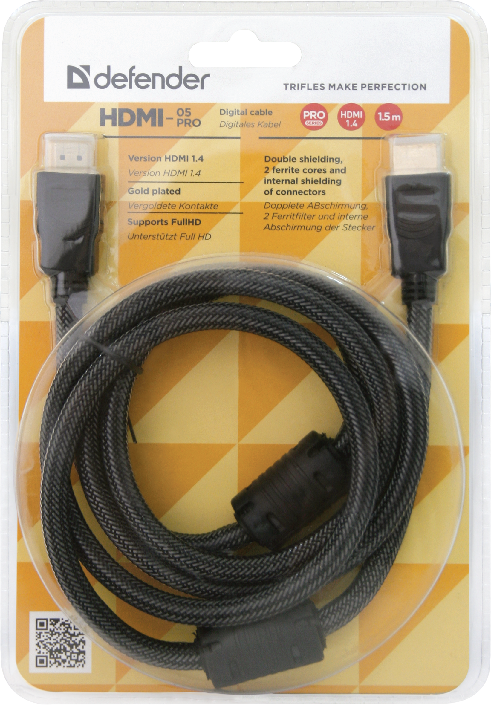 87341 цифровой кабель hdmi-05pro hdmi m-m, ver 1.4, 1.5 м Defender Santreyd  - Вид №2