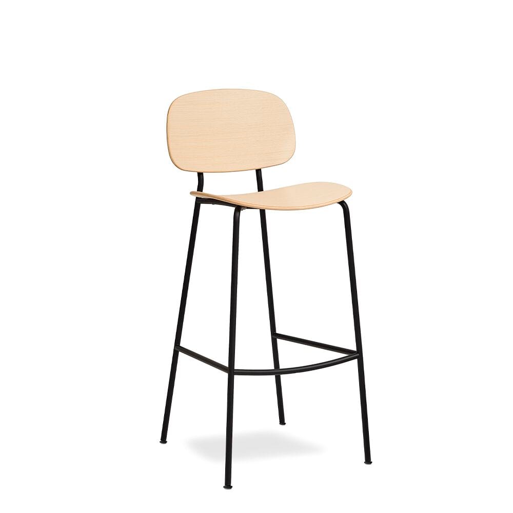 Высокий стул из стали и дерева со спинкой Infiniti круглый ARCH-00019313 - Вид №2