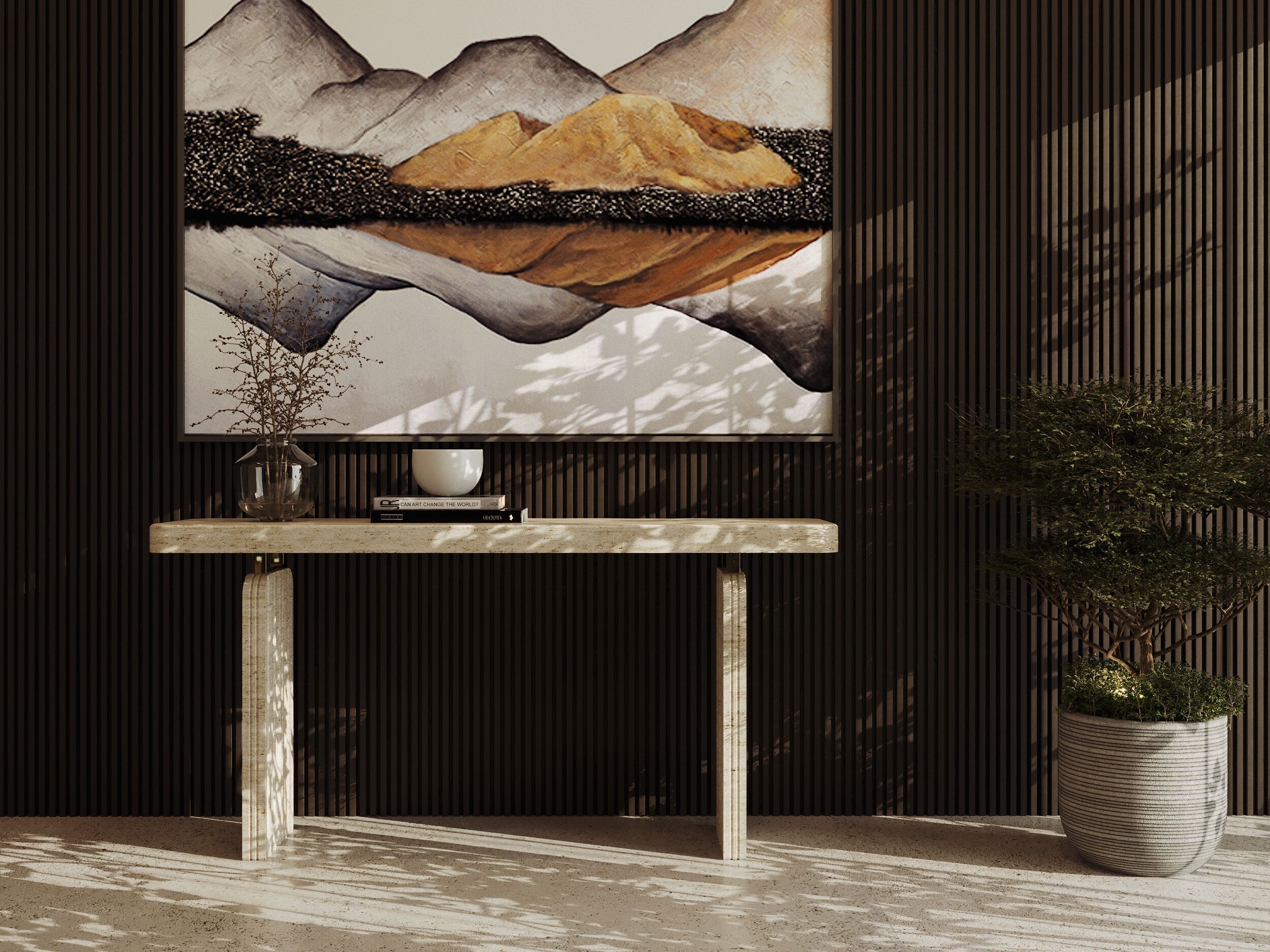 Прямоугольная консоль из травертина Davani Purity ARCH-00072508 - Вид №5