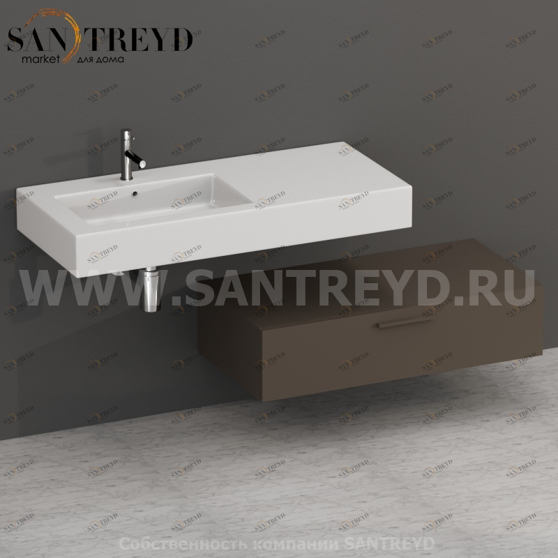 S10024CS2 Тумба с 1 ящиком 100 см коричневая Globo ARREDO WOOD Италия Ceramica Globo