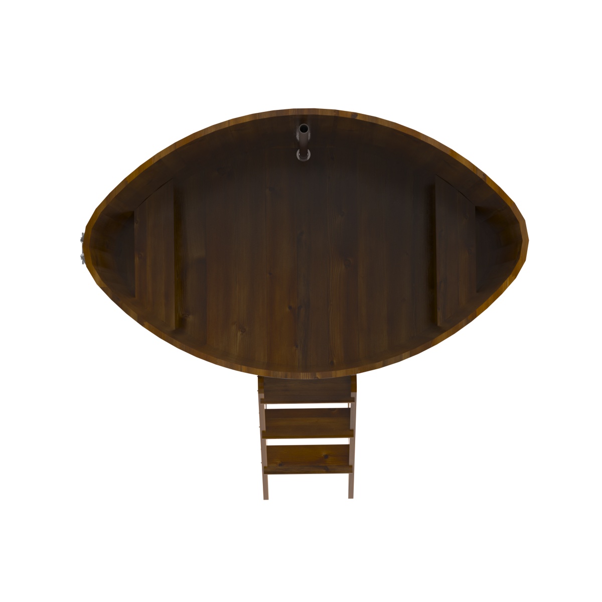 2301 Купель овальная из лиственницы Рустик 1,15х1,83х1,4 морёная Alyarus  - Вид №5