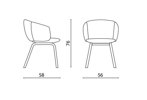 Кожаный мягкий стул с подлокотниками True Design Not ARCH-00006462 - Вид №2