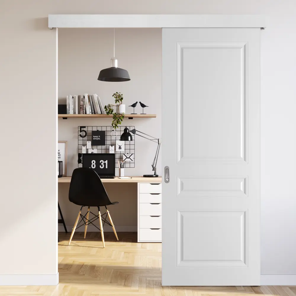 VFD Межкомнатная дверь «Стелла» белая с замком и петлями 82212317 STLM-0022128 - Вид №7