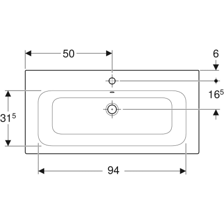 122255000 Встраиваемая раковина Geberit Renova Plan Geberit  - Вид №14