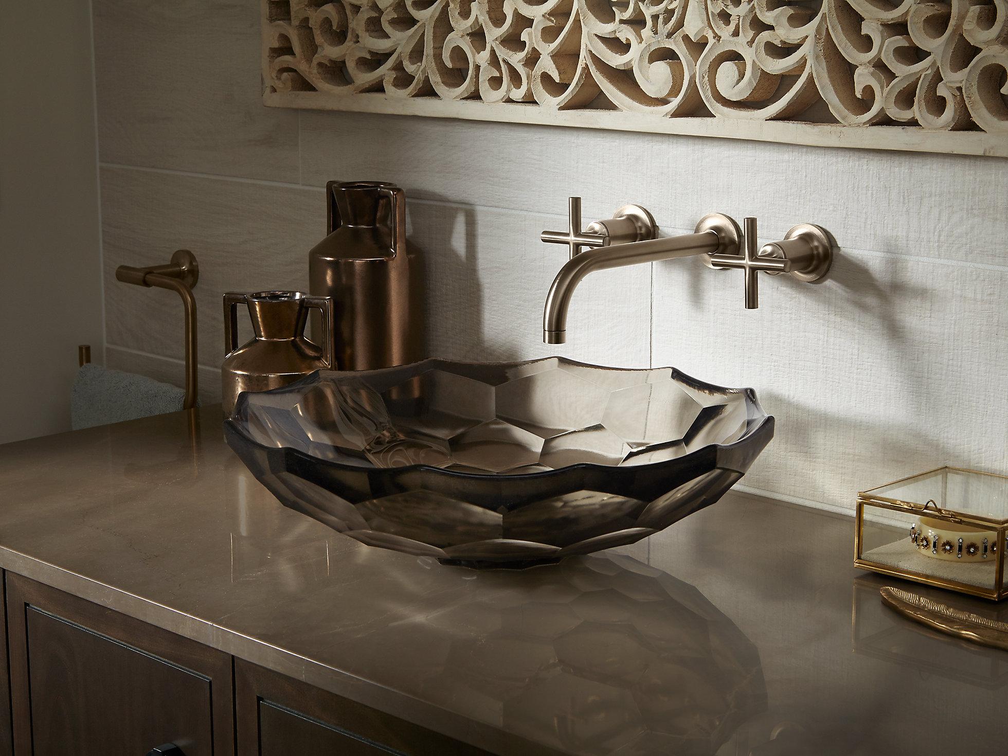 K-T14414-3-BL Подвесная раковина настенная прямоугольная Kohler  черная  - Вид №3