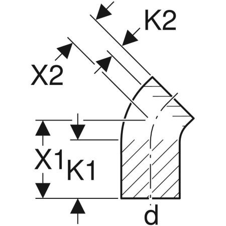 361.055.16.1 Отвод удлиненный Geberit PE Geberit  - Вид №5