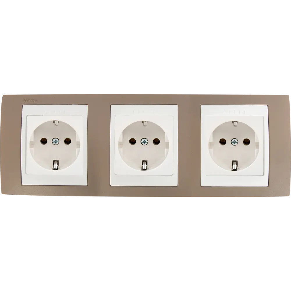 Рамка для розеток и выключателей Systeme Electric Unica 3 поста, цвет коричневый/белый STLM-2209410 - Вид №2