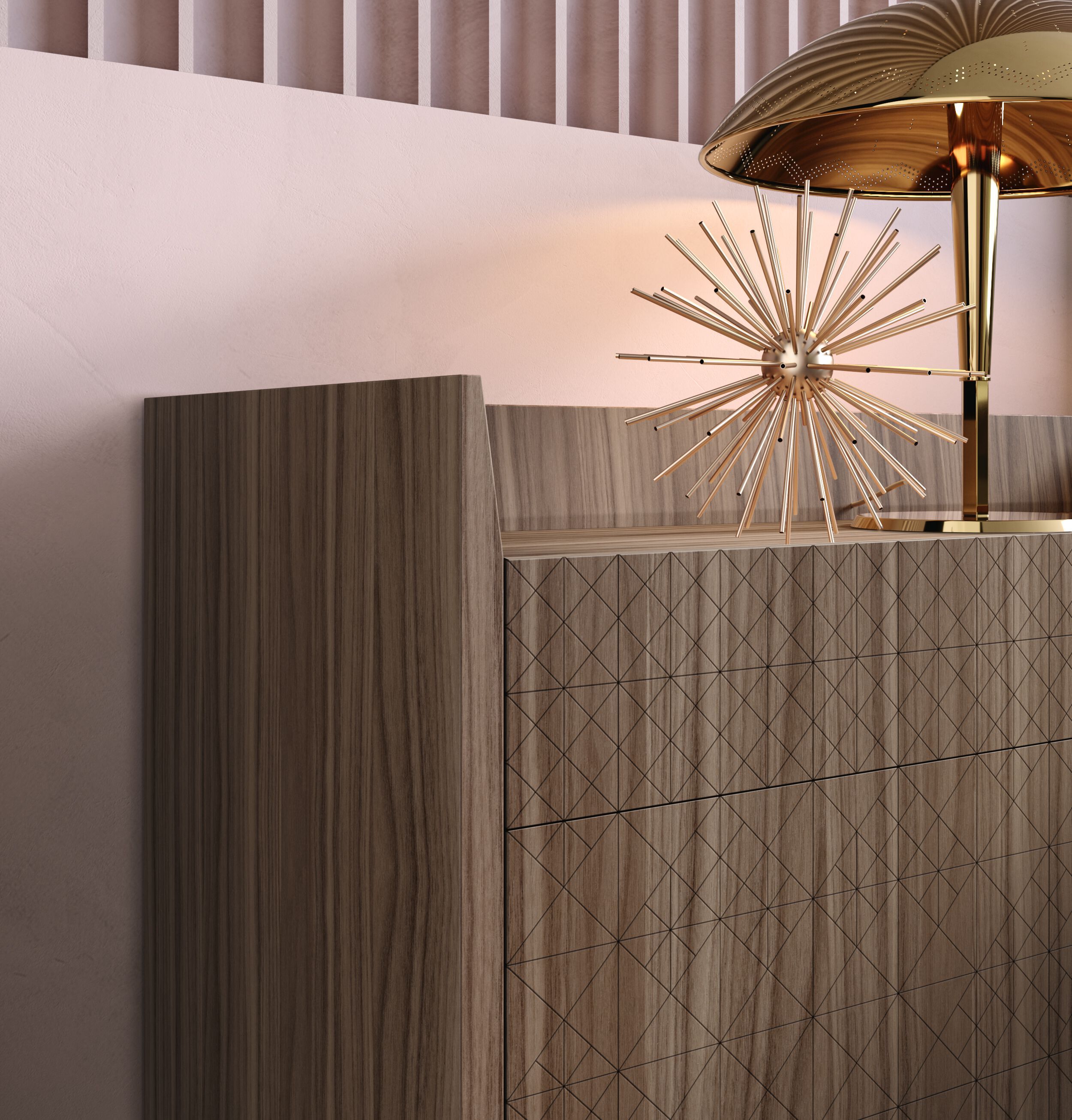 Шкаф из грецкого ореха с распашными дверями Barba design текстуры ARCH-00145115 - Вид №4