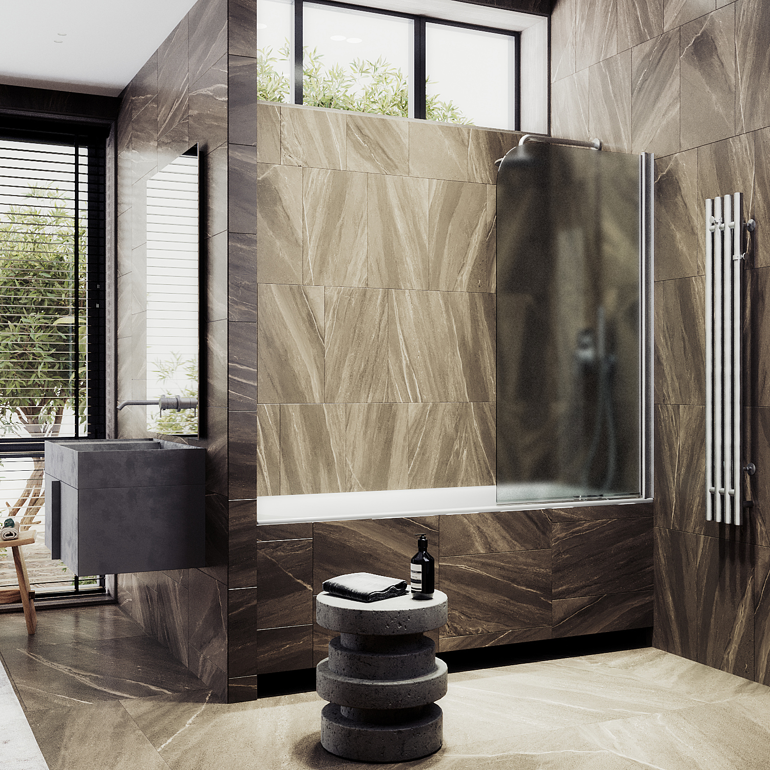 ST-605-5 Душевое ограждения на борт вынны Public Steel Россия 