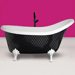 Ванна отдельностоящая Retro Legend Chesterfield Black&White