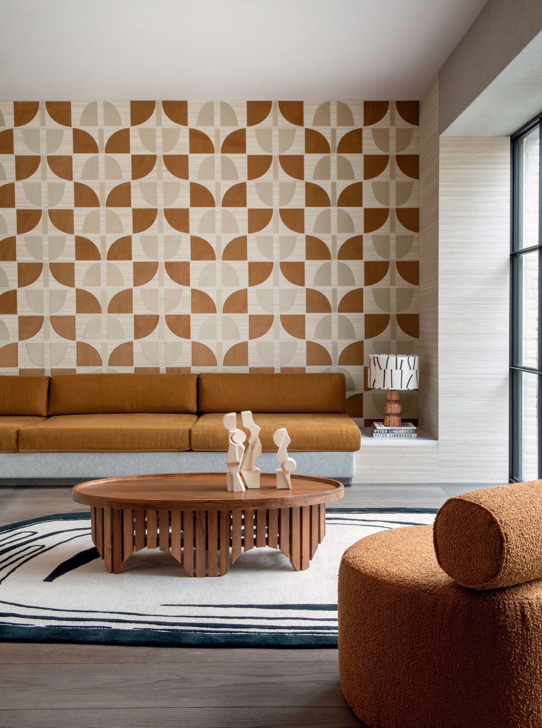 Вышитая настенная ткань с графическим рисунком Casamance Hikari ARCH-00046747 - Вид №1