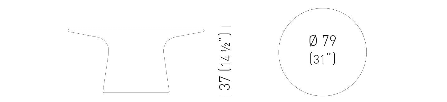 Круглый металлический журнальный столик с керамической столешницей GABER ZHOR ARCH-00037693 - Вид №3