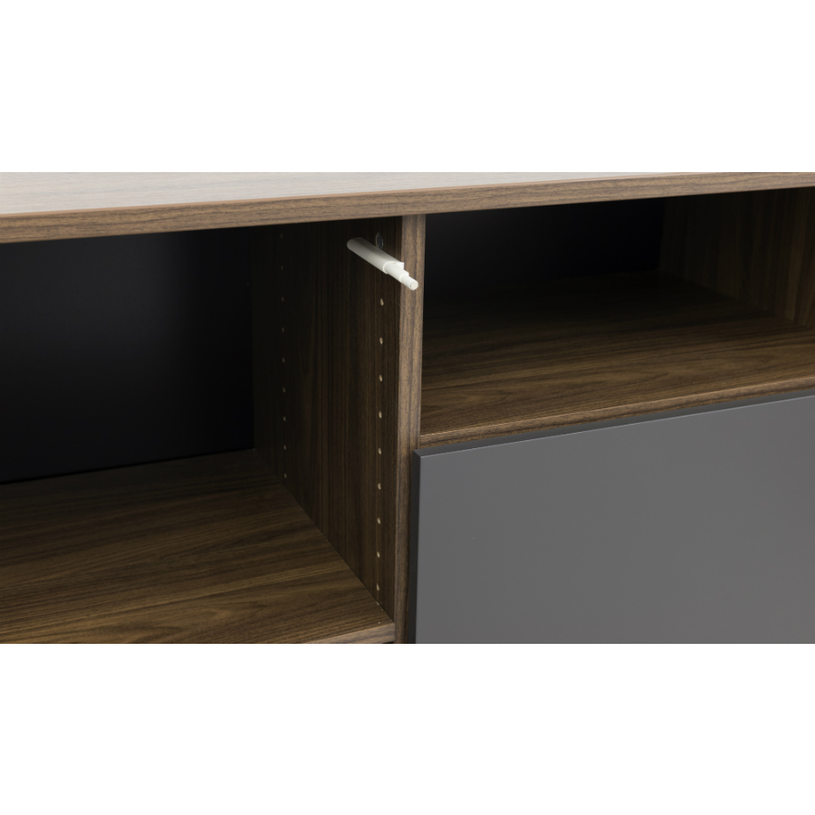 Тумба под ТВ Tenzo Daxx, меламин/металл, 52х163х43 см, серо-коричневая 7162334 - Вид №7