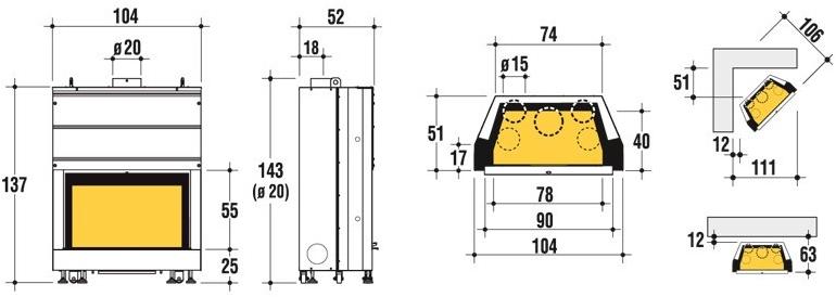 CAMINETTI MONTEGRAPPA Встроенный дровяной камин Light sun-id-1372211 - Вид №1
