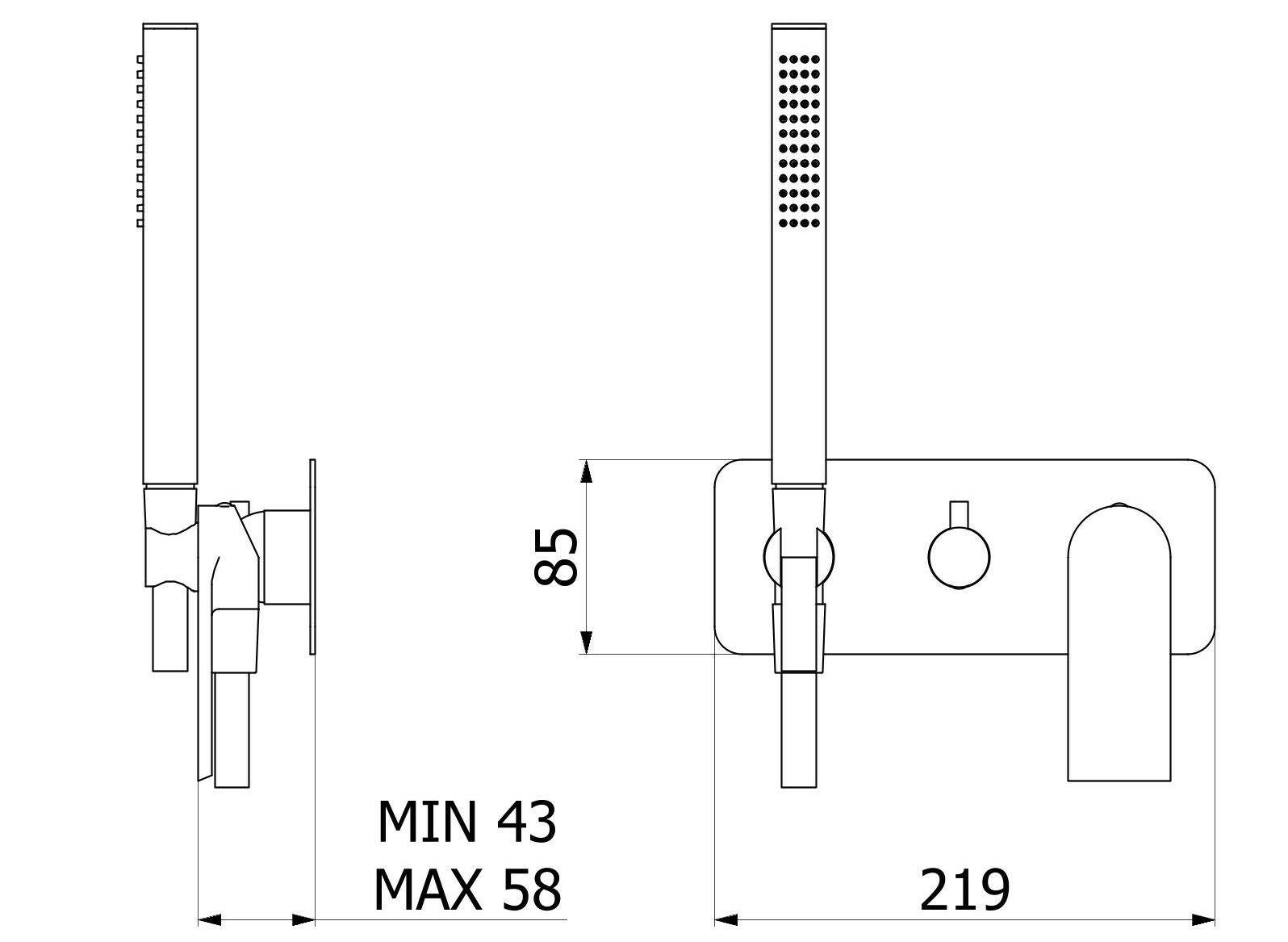 Встраиваемый смеситель для душа с ручным душем IB K3 ARCH-00126898 - Вид №1