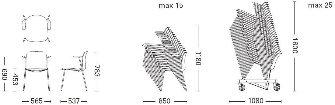 Howe Стул для ожидания с подлокотниками Sixe sun-id-1424682 - Вид №3