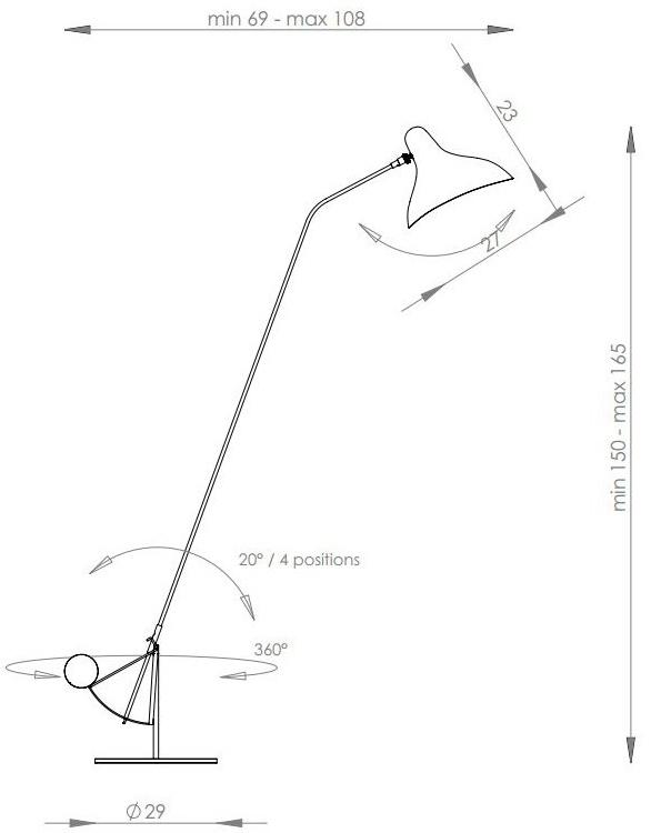 DCW éditions Торшер из стали Mantis sun-id-1476199 - Вид №3