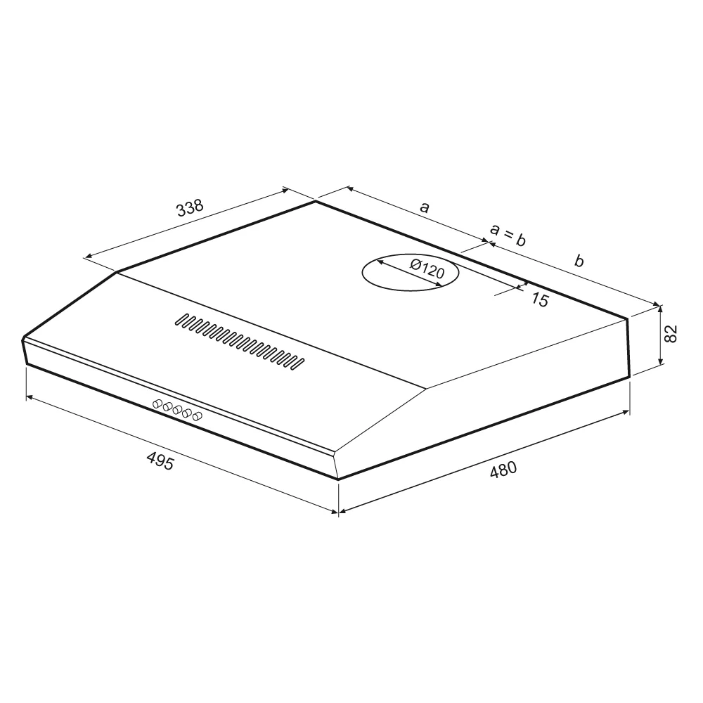 9214330 Вытяжка подвесная KRONA BRIANA 500 WHITE PB белый KRONA1 STDN-0142784 - Вид №12