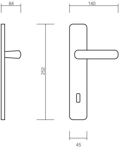Pasini Ручка из латуни на пластине с накладкой Keope 3210  - Вид №2