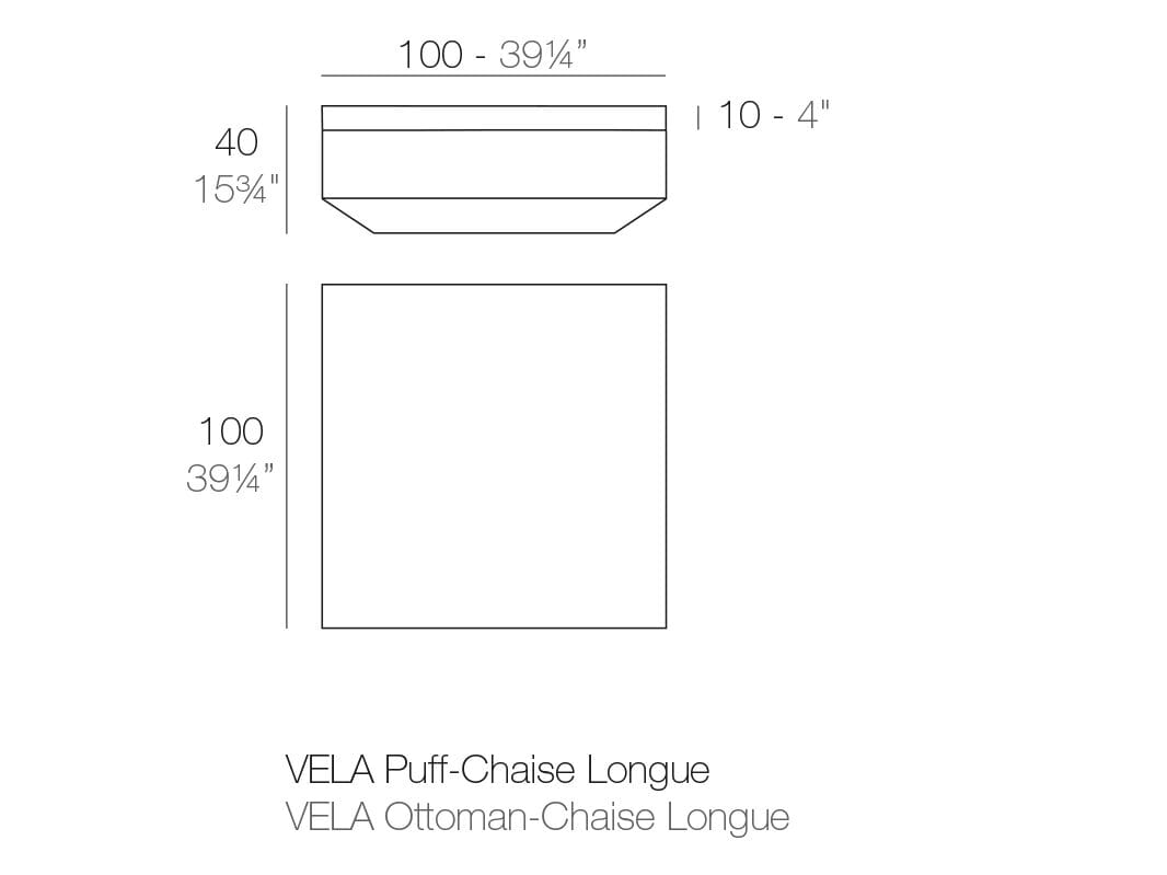 Квадратный полиэтиленовый садовый пуфик Vondom Парус ARCH-00027284 - Вид №2