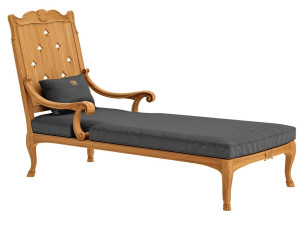 Chaise longue in teak