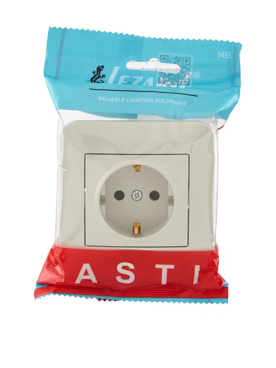 ASTI Розетка с защитой от детей ПБТ крем LEZARD 7081-0303-124B - Вид №3