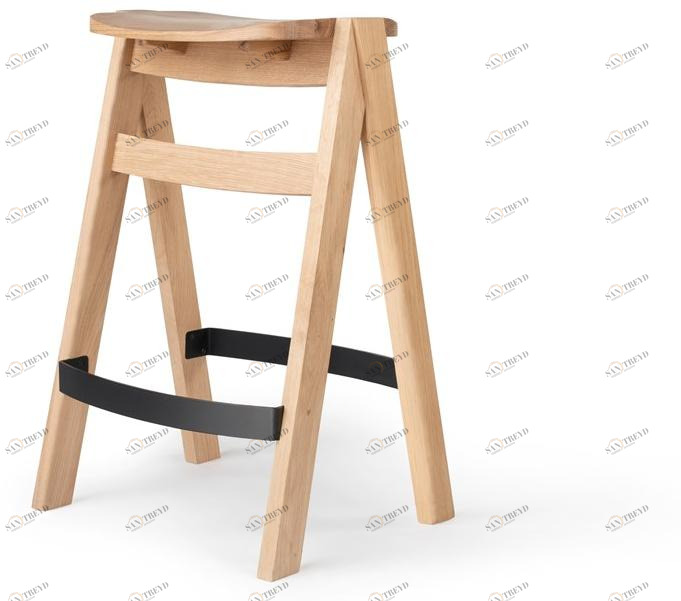 Deadgood Высокий штабелируемый табурет из дуба с подставкой для ног  Lsm - lsh 