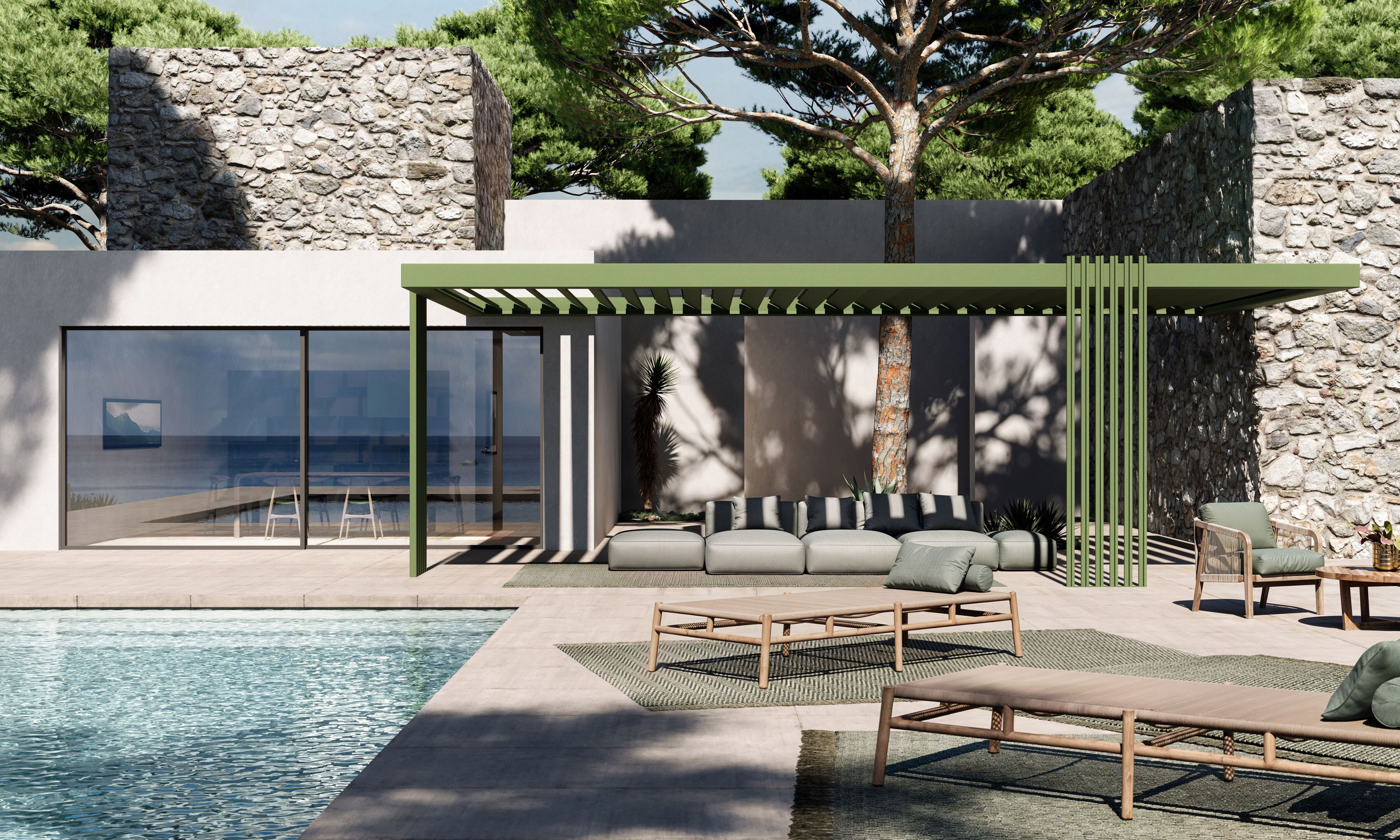 Пергола из алюминия и стекла с подсветкой BT Group новая арка ARCH-00090862 - Вид №3