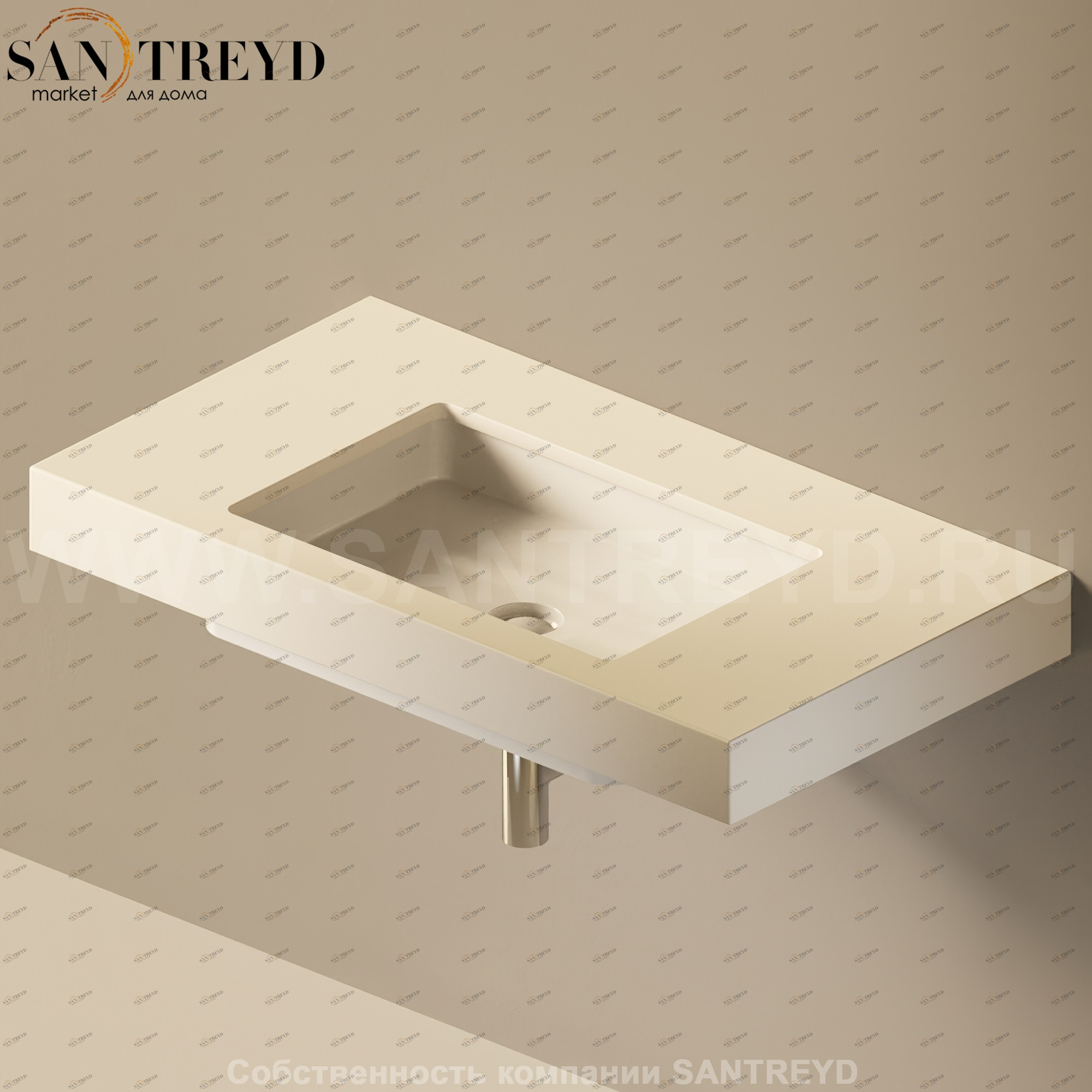 Flaminia FLYMAX Столешница с отверстием под раковину от 100 до 250 см бежевая FY60SP.9003 Ceramica Flaminia FY60SP9003